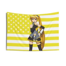 Neru Vocaloid Akita American Flag Triple Baka Indoor Wall Tapestries Home Decor Tapestry Wall Hanging Room Background Cloth - 主圖顏色 - 查看 1