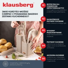 Zestaw noży i przyborów kuchennych z deską, 12 elementów, kolor beżowy - 米色 - 查看 7