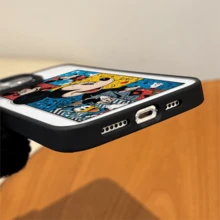 Disney. ‌   What Mickey Mouse Patterned Phone Case Designed With Vibrant Comic Panels Featuring Beloved Characters. Compatible With  17, 16, 15, 14, 13, 12, And 11 Pro Models, With Shockproof Protection. A Fun Accessory For Fans Of All Ages, Perfect For Birthdays, Holidays, And Special Occasions..Holiday Accessories. - Black - View 7
