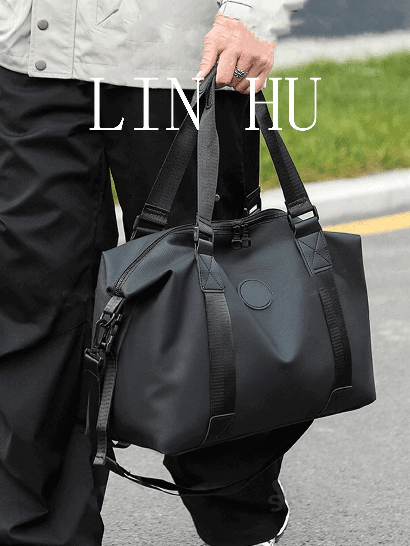 时尚简约大容量手提包，周末旅行包，男士时尚轻便游泳包，健身包，瑜伽包，行李包，可单肩或斜挎，适合商务旅行、搬家、衣物收纳 - 彩色 - 查看 1