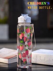 750ml Children's Water Bottle, Cute Straw Cup Gift For Girls & Boys, Suitable For Outdoor, School, Sports, Graduation, Butterfly & Cherry Heart Design, Portable - Multicolor - View 15