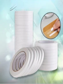 5卷（约5毫米宽，250厘米长）双面胶带，强力粘性胶带 - 透明胶带条，适用于艺术、工艺、卡片制作、剪贴簿 - 不防水，对木材友好（小号双面胶带）