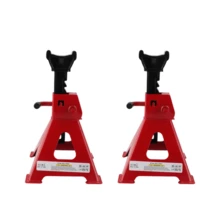 2 juegos de soportes elevadores de 2 ton (4409 lb) para autos. Ligeros y estables, base piramidal ancha. Acero forjado resistente, aptos para coches, SUV y camiones. Ajustables 10.5"-16.5", palanca ratchet rápida. Silla grande mejora se guridad. Incluye 2 bases y 2 barras. Ideales para cambio de ruedas o reparaciones. - rojo - Ver 5