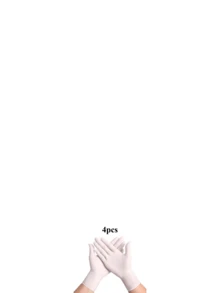 100只/包 白色一次性丁腈手套，不含乳胶，耐用家用清洁手套，防水手套，适用于厨房、加工、清洁、染发、美发沙龙、家用电器等。