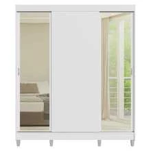 Ropero Madesa Reno 3 Puertas Corredizas Con Espejo y Pies BB - Blanco - Ver 9