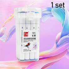 WUQIANNIAN 1 Set de 12/24/36/48/60 Marcadores de Doble Punta WQN, Marcadores Acrílicos y Plumas de Acuarela, Coloración Uniforme, Resistentes a la Decoloración, Inodoros, Adecuados para Diversos Escenarios de Garabateo y Dibujo, Temporada de Regreso a Clases - Multicolor - Ver 13