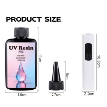 QIAO 焦牌UV树脂套装（含灯） - 100克晶莹剔透硬质树脂，快速固化UV胶水，适用于手工制作、模具首饰制作、DIY工艺品（适合初学者） - 彩色 - 查看 2