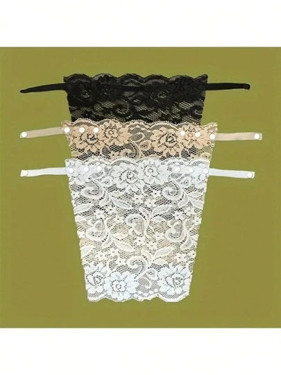 3pcs Elegant Floral Pattern Anti-Glare Bra Pads - Comfortable & Fashionable Padded Inserts, Woven Lace Lining, Suitable For Women, Ideal Gift For Back To School, Wedding, Birthday, Blocks Light, Prevents Peeping, Lace Trim, Washable, Delicate Lace, Fits Various Hairstyles And Bras, Random Color 1pc