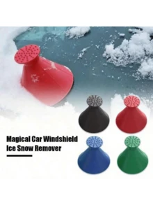 4pcs Car Window Windshield Ice Scraper Funnel, Circular Plastic Snow Shovel, Automotive Snow Removal Tool - Multicolor - View 3