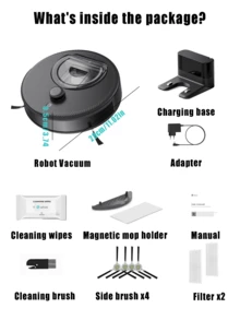 LEFANT M330 Robot Vacuum And Mop, 5000Pa Super Suction, 3.7" Ultra-Thin Body, Precise Navigation, 150 Min Runtime, App Control, Carpet Detection, Pet Hair Removal - EU C Type Plug(220-240V) - View 13