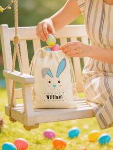 Customized Tote Bag, Personalized Children's Gifts, Children's Gifts, Name Tote Bag, Modern Name, Children's Bags, Easter, Rabbit, Spring, Easter Eggs, Easter Baskets, Customized Gift Bags, Letter Gift Bags, Customized Easter Bags, Easter Bags, Easter Tote Bags, Children's Easter Bags, Easter Egg Hunt Bags, Boys' Easter Gift Bags, Girls' Easter Gift Bags, Rabbit Gift Bags, Customized Easter Gifts - Multicolor - View 7