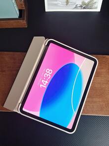 1个蝴蝶结图案扁平保护套，适用于10.2英寸、Pro 11英寸（2021/2020/第十代）、Mini 4/5/6、Galaxy Tab A8 10.5英寸（2022），带笔槽，防摔，平板电脑支架保护套（粉色） - 粉色 - 查看 5