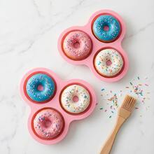 1pc 3-Cavity Silicone Donut Mold, For Air Fryer, Cake, Chocolate, Baking DIY - Baby Pink - View 6