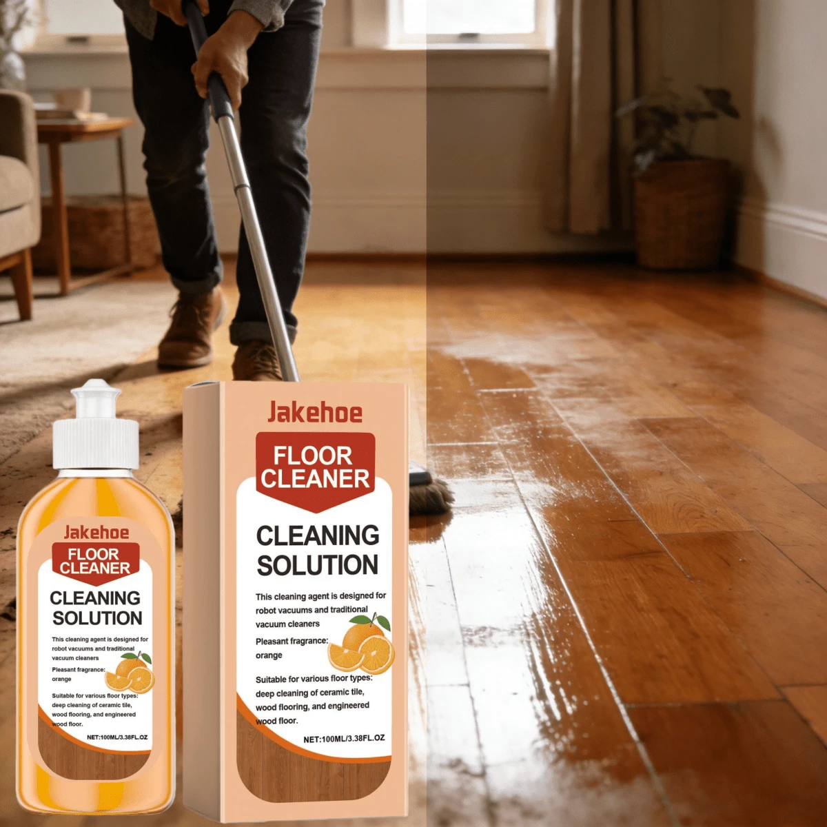 Jakehoe Limpador de Piso - Fórmula de Remoção de Manchas, Desengraxante, Polimento, Clareamento, Limpeza e Retenção de Fragrância, Adequado para Pisos Duros e Azulejos - Multicolorido - Visão 1
