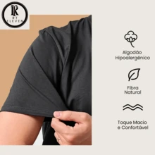 Men's Fashion Casual T-Shirt And Sweatpants Set - Black Cotton Knit + Sweatpants With Pockets - Art - 白色T卹,黑色褲子 - 查看 5