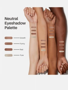 FV Palet Eyeshadow 4 Warna Matte Metalik Alami Berpigmen Tinggi Tahan Lama Tahan Luntur Mudah Dibaurkan, Cocok untuk Tren Y2K, Pesta, Hadiah Ulang Tahun, Kosmetik, Rias Wajah, dan Melukis Wajah - Warna Netral Hangat - View 9