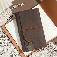 1 PC A6 Refillable Journal – PU Fabric-Grain Leather Cover, Delicate & Durable Water-Resistant Note-Taking Notebook/Diary. Portable & Slim For Travel, Ideal For Students, Professionals & Journal Enthusiasts – Excellent Gift For Daily Documentation. - Multicolor - View 19