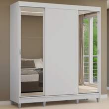 Ropero Madesa Reno 3 Puertas Corredizas Con Espejo y Pies BB - Blanco - Ver 1