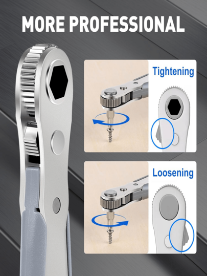 36-Tooth Mini Ratchet Screwdriver Kit With L-Shaped Wrench, Narrow Space Repair - Steel Multi-Tool Set With Socket Head, No Assembly Required, Manual Operation