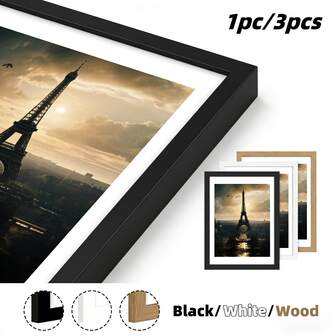 Multi-Size Frame Set | Black, White, Wood | 4*6 Inch, 5*7 Inch, 8*10 Inch, 11*14 Inch, 12*16 Inch | Suitable For Photos, Art Prints, Postcards, Specimens | Perfect For Family Photo Wall, Art Display, Wedding, DIY, Christmas Decor, Halloween Decor, Room Decor