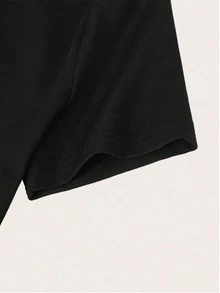 Camiseta de manga corta personalizada para mujer - Personaliza texto/nombre/número/logotipo/patrón/foto/familia/mascota/amigo/fiesta/logotipo del equipo/crea tu propia camiseta única - Negro - Ver 5