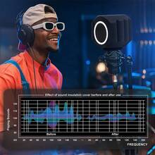 1个带麦克风支架和手机支架的麦克风防风罩，录音隔离罩，麦克风隔离球吸音泡沫防风罩，适用于大型麦克风、录音棚设备、室内外录音 - 彩色 - 查看 7