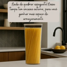 Kit Com 12 Potes Herméticos Porta Em Acrílico Cristal Empilhável Organizador De Mantimentos - Transparente - Visão 8