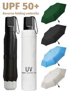 Unisex Automatic Umbrella, 24 Reinforced Ribs, Foldable, Portable, UV-Resistant, Suitable For Sunny And Rainy Days (Customizable Umbrella Fabric, Rib Color, English Letter Pattern Design, Button Shape And Color),Spring Summer Picks,Brides Maid Gifts,Room,Bedroom Decor,Beach,Travel,For Men,For Women,Vacation - Default - View 12