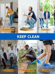 100pcs/Pack Disposable Blue Shoe Covers, Waterproof, Dustproof, Anti-Slip, Universal Size, Suitable For Home Cleaning, Hotel Travel, Outdoor Cycling, Rainy Days, Keep Shoes Clean And Dry,Shoe,Spring Summer Picks,Brides Maid Gifts,Room,Bedroom Decor,Beach,Travel,For Men,For Women,Vacation,Women's Day,Travel Essentials,Wedding Favours,Y2k,Bedroom,Car Accessories Women,Kitchen Deccor,Beach,Summer,Vacation,Holiday,Travel Essential,Going Out Tops,Household Items - Multicolor - View 8