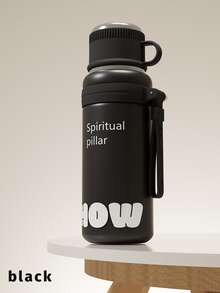 1个27盎司不锈钢保温水瓶，带背带和提手 - 大容量、防漏、便携，适合户外活动、徒步旅行、露营、运动和旅行 - 带盖，可用作水杯，是开学季必备品 - 彩色 - 查看 12