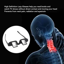 Gafas Prismáticas de 90 Grados para Leer Acostado - Lentes con Espejo Horizontal para Ver Televisión, Color Negro, Ideales para Lectura Cómoda - Negro - Ver 4