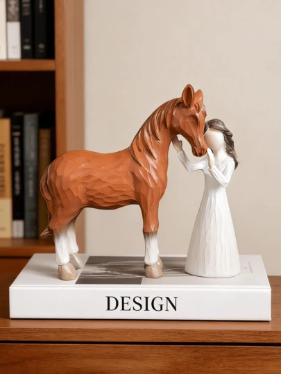 Horse Gifts For Girls Women - Girl Embraces Horses Figurine Gifts For Horse Lovers Women Sculpted Hand-Painted Resin Horses Stuff Cowgirl Equestrian Decor,Room Decor, Home Decor, Birthdaydecor,Kitchen,Wedding, Bedroom Decor, Livingroom Decor, Gift, Party Decor,Bestfriend Gifts