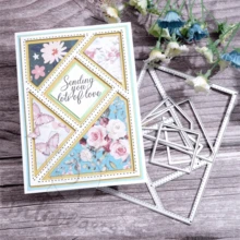 Cutting Die For Making Paper Cards 3D Background Frame Metal Template Scrapbooking Tool DIY Craft Embossing Template Album Art Supplies (D) - Silver - View 3