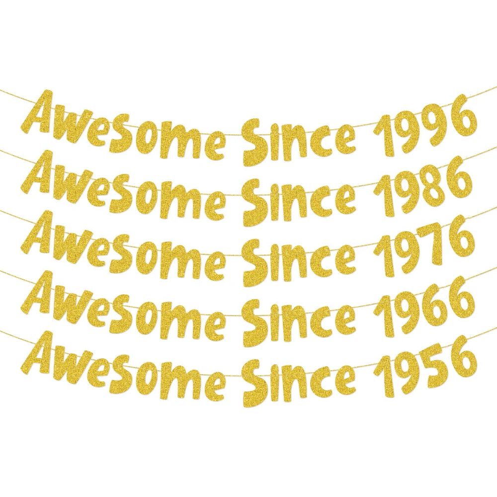 1Set,Gold "1996/1986/1976/1966/1956" Birthday Party DIY String Flash Banner, 30/40/50/60/70 Birthday Party Decoration,Glitter Gold 30th/40th/50th/60th/70th Birthday Banner,Funny 50th Birthday Decorations For Men Women 30 Years,Vintage Happy 40th Birthday Party Anniversary Supplies Gifts Ideas - Gold - View 1