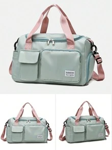 Bolsa de viaje de fin de semana, Bolsa de gimnasio deportiva con bolsillo separado, bolsa de lona con compartimento para zapatos, bolsa de viaje, bolsa de equipaje de mano con almacén de zapatos independiente, gran capacidad bolsa de gym, bolsa de viaje impermeable, adecuada para viajes y deportes de gimnasio,bolsa de almacenamiento de ropa deportiva, yoga, ropa de fitness, organizador de viaje para la vuelta a la escuela, esencial de viajes para la playa y las vacaciones de verano - Verde - Ver 1