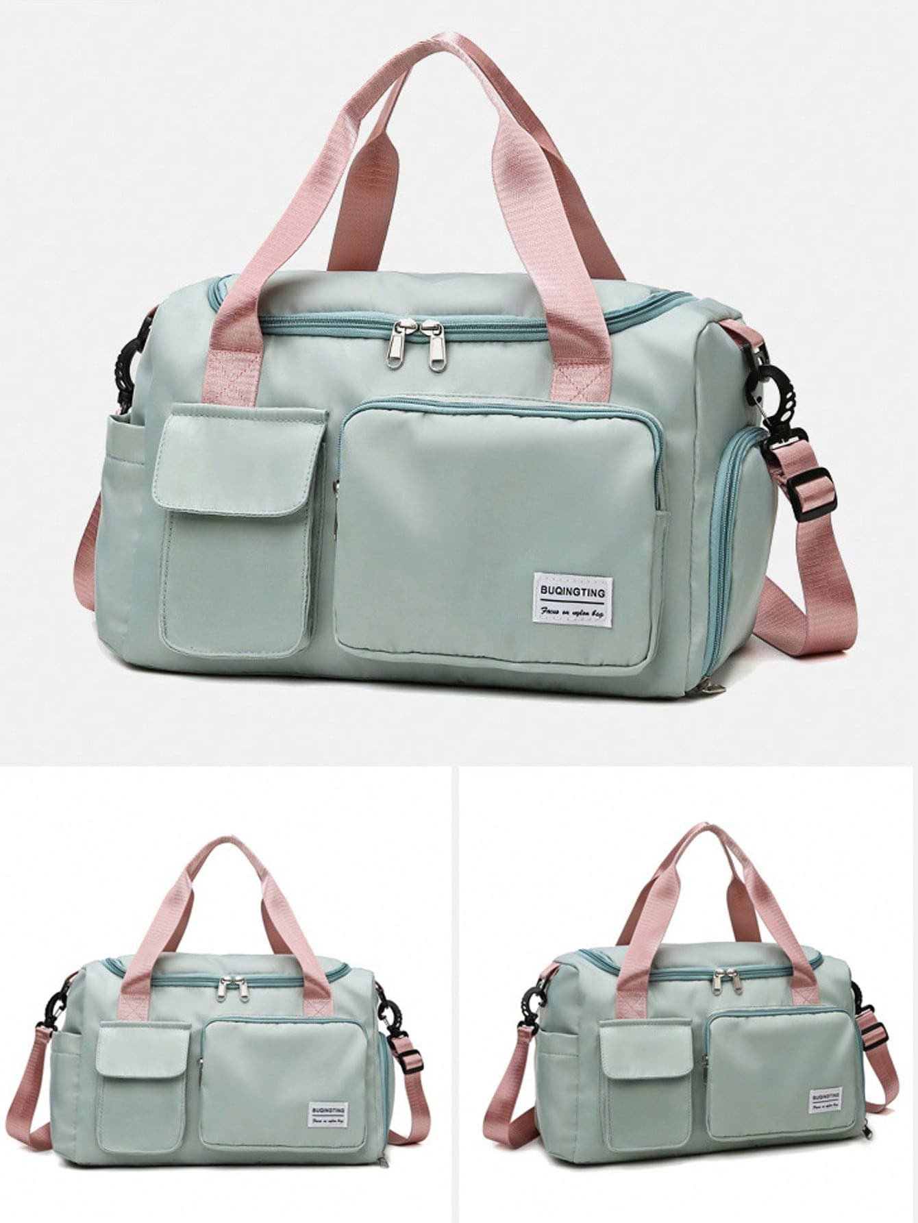 Bolsa de viaje de fin de semana, Bolsa de gimnasio deportiva con bolsillo separado, bolsa de lona con compartimento para zapatos, bolsa de viaje, bolsa de equipaje de mano con almacén de zapatos independiente, gran capacidad bolsa de gym, bolsa de viaje impermeable, adecuada para viajes y deportes de gimnasio,bolsa de almacenamiento de ropa deportiva, yoga, ropa de fitness, organizador de viaje para la vuelta a la escuela, esencial de viajes para la playa y las vacaciones de verano - Verde - Ver 1