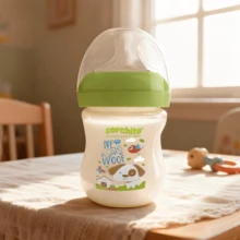 1个330毫升/260毫升/250毫升/150毫升PP材质婴儿奶瓶，弧形防摔易握设计，清晰刻度科学喂养，柔软硅胶奶嘴，可拆卸，适合新生儿礼物、圣诞礼物