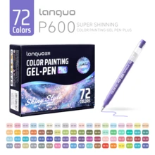 languo 72 Colours Flash Effects Colour Gel Pens Set, 1.0mm Nibs, Stackable Colours, Even Ink, Beautiful Gift Box Packaging, Suitable For Painting, Doodling, Note-Taking, Student Painting, DIY Handicrafts, Back-To-School Use
