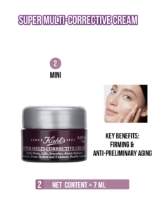 Kiehl's Super Multi-Corrective Cream, 50ml Full-Size/7ml Travel Mini, Anti-Aging Cream To Visibly Firm & Lift Skin, Smooth Fine Lines & Boost Radiance, Deeply Moisturize & Even Skin Texture, Enhance Healthy Complexion, Creamy Texture, Suitable For Dry & Combination Dry Skin, Ideal For Daily/Office/Travel, Premium Multi-Corrective Skincare Gift - Purple Glass a Face Cream - View 12