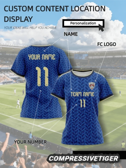 Custom Women's 2026 World Cup Home Blue Soccer Jersey: Can Be Printed With Your Team Logo, Player Name And Unique Details To Create A Personalized Style. Suitable For Casual/Daily Wear, As Well As For Football, Basketball And Volleyball Matches.