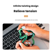 tangle Official Marble Series Twist Toy, Stress Relief Toy For ADHD Focus Training, Finger Toy For Relaxation, Smooth Texture - Stress Relief Toy - Marble - Marigold - View 6