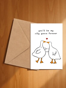 1pc "You Are My Lifelong Little Goose" Valentine's Day Card With Envelope, Suitable For Boyfriend, Girlfriend, Husband Or Wife To Express Love And Sincere Blessings On Valentine's Day Or Anniversary - Sets - View 4