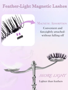 FindLove 2 Pairs Magnetic Eyelashes Comic False Eyelash Natural Look Reusable Magnetic Lashes With Wearing Clips Wear No Glue Needed Lashes Magnetic Eyelash Set Makeup Tools - Cat Eye Lashes - View 6