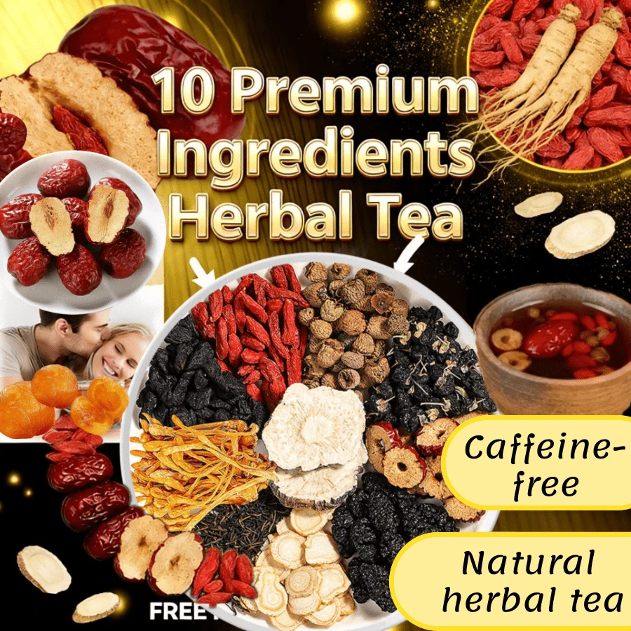30bags Ginseng Ten Treasures Tea Formula - Premium Ingredients Selected - Ginseng Five Treasures Kidney Tonic Tea - Ginseng Six Treasures Tea, Ten Treasures Tea, Five Treasures Kidney Tea | Ginseng Maca Extract | Natural Herbal Tea, Men's Kidney Tonic Herbal Tea, 30-Count, Herbal Blend Health Drink, Natural Ingredients, Traditional Formula, Herbal Plants, Ginseng Extract - 1pc - View 1
