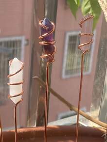 棱镜天然水晶花盆装饰，植物装饰，花园装饰，家居装饰，户外花盆，花园装饰，优雅装饰，反光装饰，室内装饰，植物爱好者，阳光捕捉器，适合作为礼物 - 彩色 - 查看 3