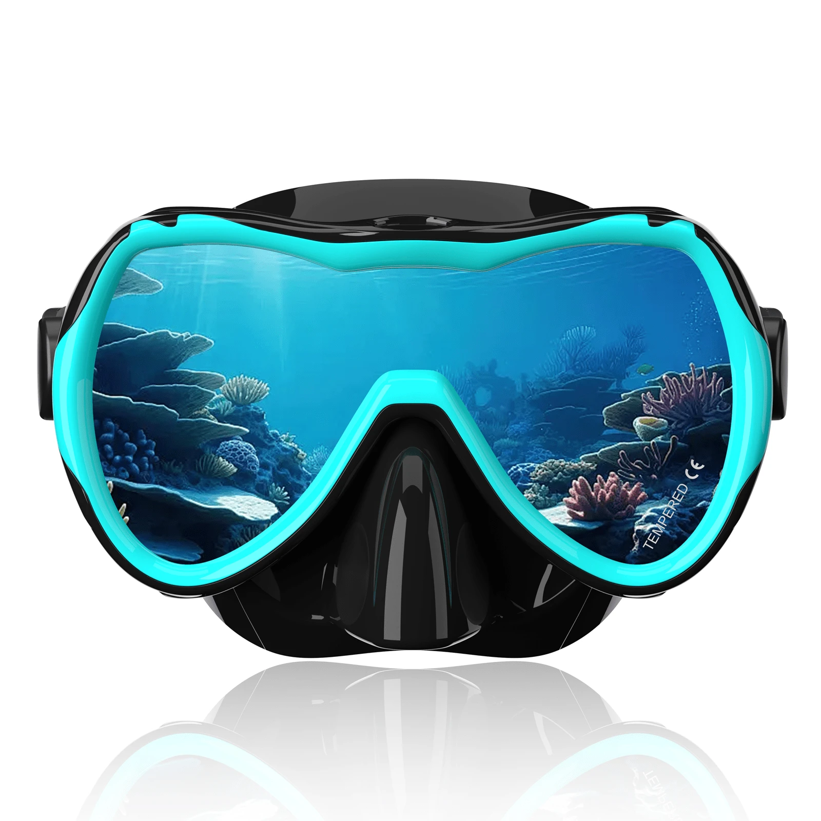 Full Face Snorkel Mask, Diving Goggles, Tempered Glass Diving Mask, Adult & Teen Swimming Goggles With Nose Cover, Suitable For Diving, Snorkeling, Swimming
