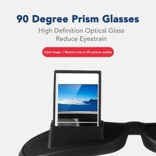 Gafas Prismáticas de 90 Grados para Leer Acostado - Lentes con Espejo Horizontal para Ver Televisión, Color Negro, Ideales para Lectura Cómoda - Negro - Ver 3
