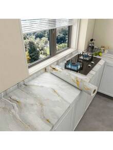 1卷防水大理石纹自粘壁纸 - 可移除，撕开即可粘贴，适用于桌面、厨房台面、房间装饰、家居装饰等。 - 彩色 - 查看 4