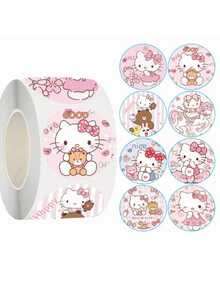 3-In-1 Sanrio 500pcs/Roll Sticker Set: Hello Kitty, Melody And Friends, Matte Glitter, Self-Adhesive, Suitable For Creative DIY, Gifts And Party Decorations, Notebook Stickers, Cute Cartoon Tape, Birthday, Christmas, Halloween, Thanksgiving Gifts, Party Favors