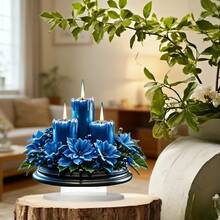 Elegant Blue Acrylic Candle Decor - Multifunctional Home & Office Decoration Suitable For Living Room, Bedroom, Cafe, Etc. - Perfect Gift For Friends And Family, 2D Acrylic Material, Indoor & Outdoor Use, Home Themed, Multipurpose Decoration